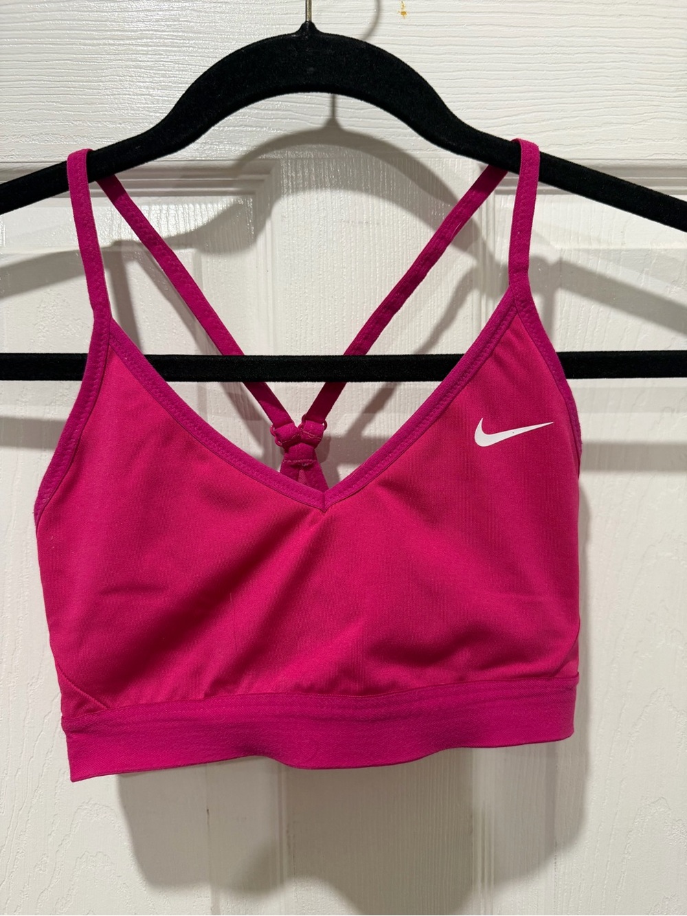 Nike Hot Pink Strappy Sports Bra with Knot Back